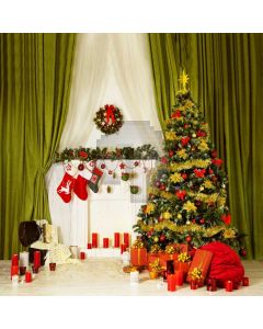 Christmas Tree Gift Curtain Computer Printed Photography Backdrop ABD-020