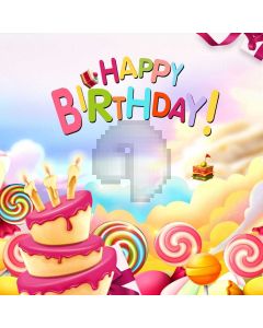 Candle Lollipop Birthday Computer Printed Photography Backdrop ABD-030
