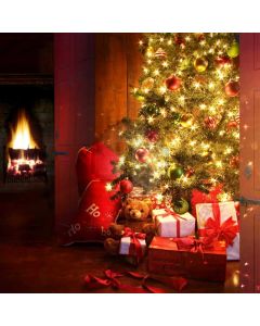 Christmas Tree Gifts Stove Computer Printed Photography Backdrop ABD-033