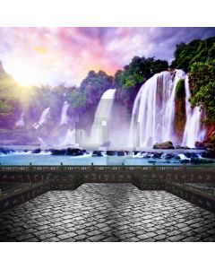 Waterfall River Sky Tree Computer Printed Photography Backdrop ABD-037