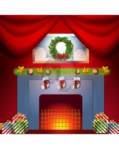 Curtain Sock Fireplace Computer Printed Photography Backdrop ABD-049