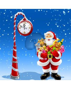 Santa Claus Doll Clock Snowflake Computer Printed Photography Backdrop ABD-071