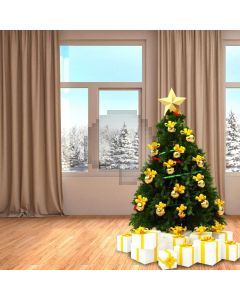 Gift Tree Window Curtain Computer Printed Photography Backdrop ABD-085