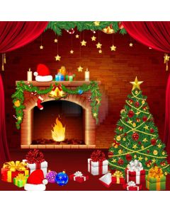Tree Gift Fire Computer Printed Photography Backdrop ABD-096