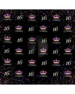 Birthday Purple Crown Computer Printed Photography Backdrop ABD-107