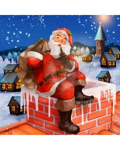 Santa Claus House Computer Printed Photography Backdrop ABD-116