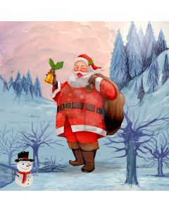 Santa Claus Snow Man Fir Computer Printed Photography Backdrop ABD-117