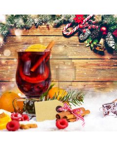 Christmas Wine Fir Computer Printed Photography Backdrop ABD-118
