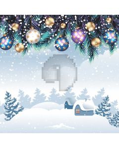 Snow Fir Cabin Computer Printed Photography Backdrop ABD-126
