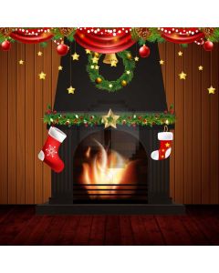 Mistletoe Bell Star Sock Computer Printed Photography Backdrop ABD-132