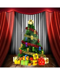 Christmas Tree Gift Curtain Computer Printed Photography Backdrop ABD-143