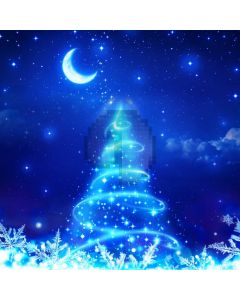 Sky Star Moon Christmas Tree Computer Printed Photography Backdrop ABD-149