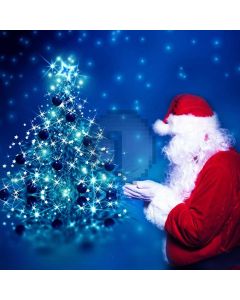 Santa Tree Snow Computer Printed Photography Backdrop ABD-151