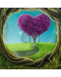 Blooming Tree Grass Computer Printed Photography Backdrop ABD-154