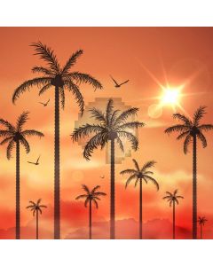 Palm Tree Sunset Dusk Computer Printed Photography Backdrop ABD-159