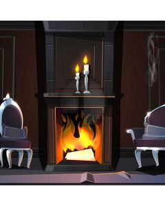 Candle Fireplace Chair Computer Printed Photography Backdrop ABD-175