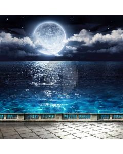 Moon Sea Cloud Computer Printed Photography Backdrop ABD-180