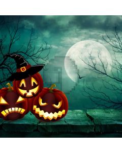 Halloween Pumpkin Moon Tree Computer Printed Photography Backdrop ABD-190