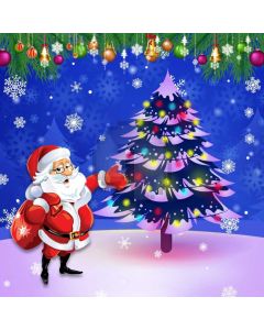 Santa Fir Bell Mistletoe Computer Printed Photography Backdrop ABD-198
