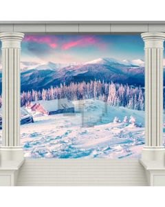Snow Scene Arch Tree Computer Printed Photography Backdrop ABD-210