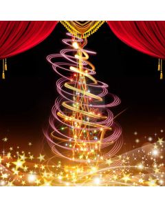 Curtain Christmas Tree Light Computer Printed Photography Backdrop ABD-214