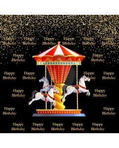 Carousel Birthday Computer Printed Photography Backdrop ABD-238