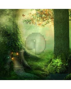 Tree Butterfly Mist Light Computer Printed Photography Backdrop ABD-244