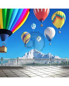 Balloon Erath Railing Computer Printed Photography Backdrop ABD-250