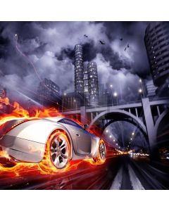 Car Building Bridge Computer Printed Photography Backdrop ABD-255