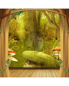 Grass Mushroom Tree Computer Printed Photography Backdrop ABD-264
