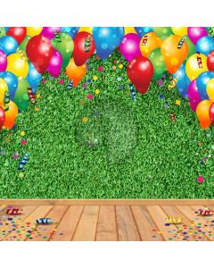 Grassland Balloon Floor Computer Printed Photography Backdrop ABD-273