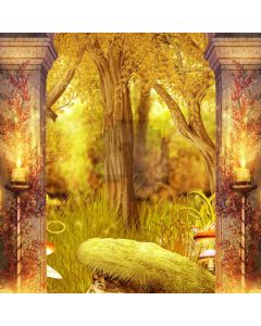 Wood Candle Yellow Computer Printed Photography Backdrop ABD-276