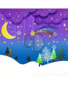 Star Moon Wood Computer Printed Photography Backdrop ABD-308