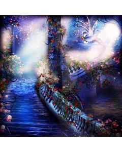 Garland Stairs Computer Printed Photography Backdrop ABD-322