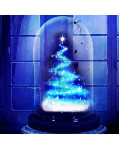 Christmas Tree Blue Computer Printed Photography Backdrop ABD-339