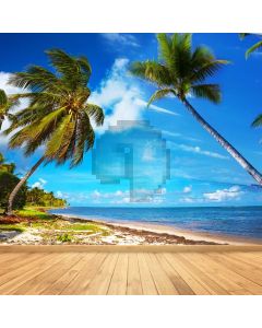 Ocean Palm Tree Floor Computer Printed Photography Backdrop ABD-342