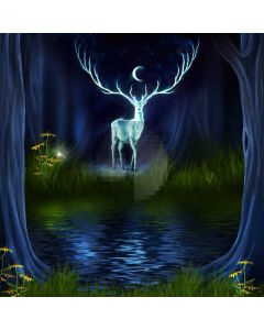 Deer Stream Tree Computer Printed Photography Backdrop ABD-349
