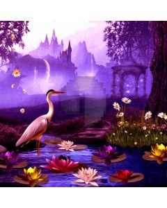 Swan River Lotus Computer Printed Photography Backdrop ABD-353