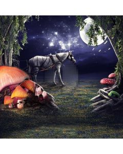 Horse Tree Moon Star Computer Printed Photography Backdrop ABD-377