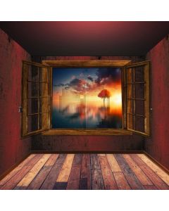 Window Water Tree Sky Computer Printed Photography Backdrop ABD-448