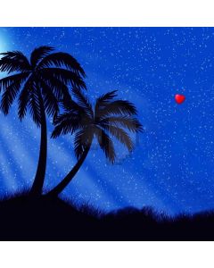 Night Palm Tree Heart Computer Printed Photography Backdrop ABD-453