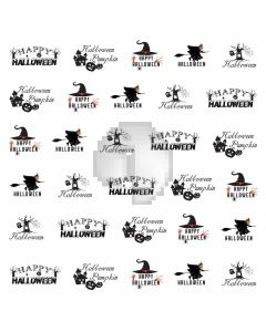 Halloween Broom Hat Computer Printed Photography Backdrop ABD-467