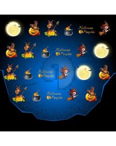 Halloween Moon Hat Computer Printed Photography Backdrop ABD-497