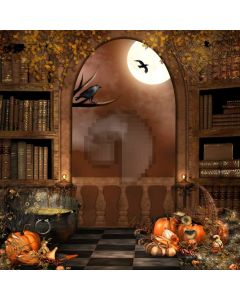 Halloween Bird Pumpkin Computer Printed Photography Backdrop ABD-498