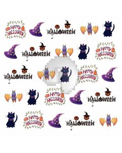 Halloween Cat Hat Bat Computer Printed Photography Backdrop ABD-506