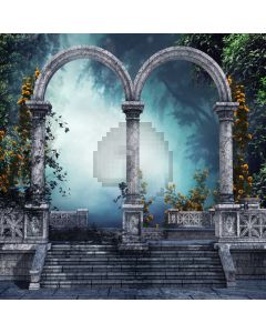 Arch Blossom Stairs Computer Printed Photography Backdrop ABD-511