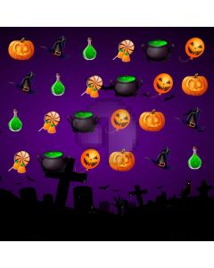 Halloween Balloon Coffin Computer Printed Photography Backdrop ABD-524