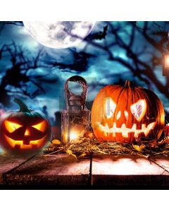 Cloud Pumpkin Lantern Floor Computer Printed Photography Backdrop ABD-580
