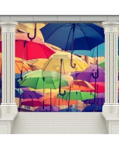 Pillar Umbrell Stairs Computer Printed Photography Backdrop ABD-589