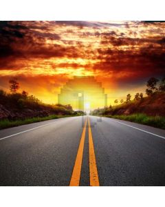 Road Sunset Hill Computer Printed Photography Backdrop ABD-640